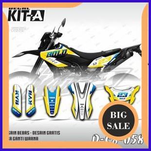 Decal sticker Yamaha WR 155  MOTIF SUPERMOTO PUTIH BIRU KUNING full body keren D-C8-058 1M4R23 last