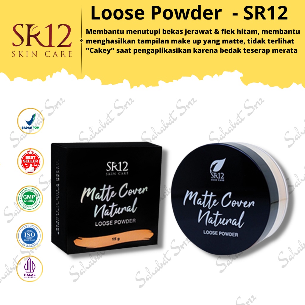 MATTE COVER NATURAL LOOSE POWDER SR12 / FACE POWDER BEDAK TABUR WITH SPF 15