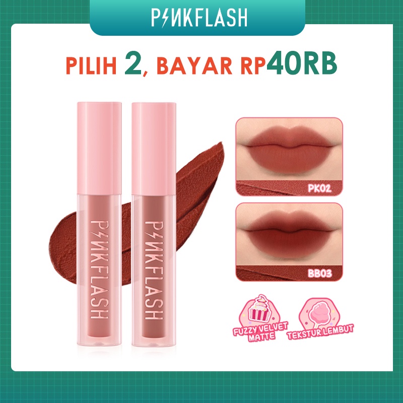 PINKFLASH Velvet Matte Liquid Lipstick Lip Clay Lightweight Waterproof  Lip Mud For Lip &amp; Cheek Multipurpose Makeup PF-L16