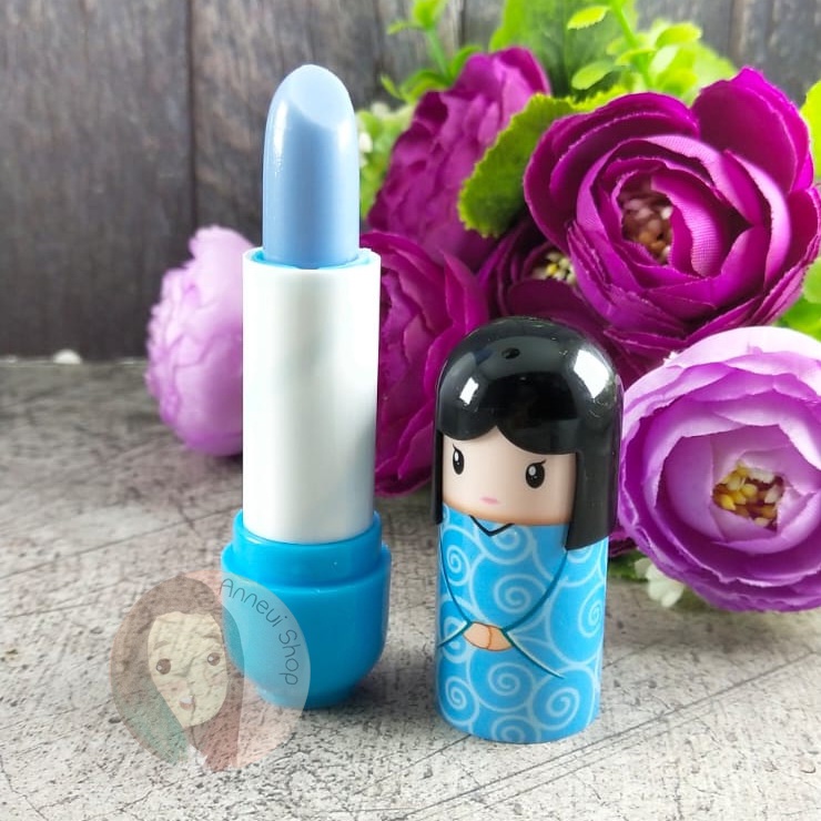 [BPOM] Kimono Doll Temperature Lipbalm Loves Me Pelembab Bibir Cute Imut Kiyowo Anak Dewasa Boneka Jepang Berubah Warna Pemerah Alami Bibir