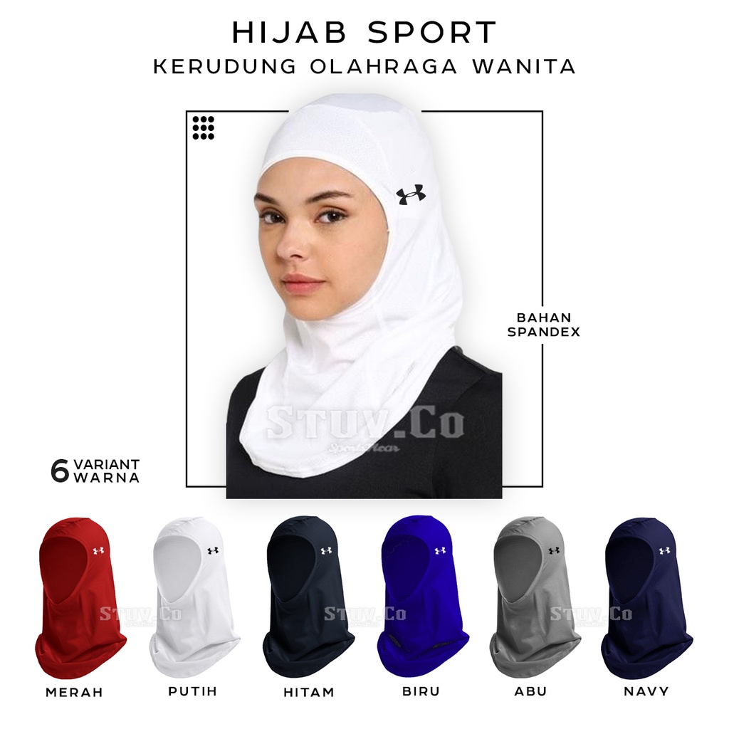 HIJAB SPORT JILBAB INSTAN KERUDUNG OLAHRAGA WANITA BAHAN SPANDEX ADEM DAN LEMBUT