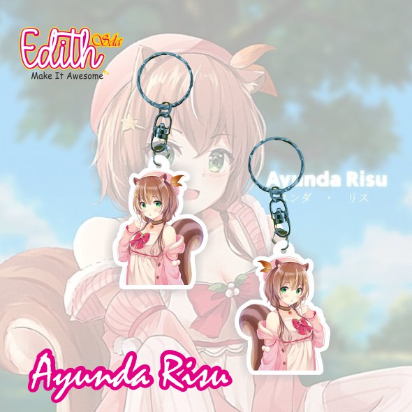 [BUKAN PO]  Gantungan Kunci Vtuber Ayunda Risu Hololive / Keychain Vtuber Ayunda Risu Hololive
