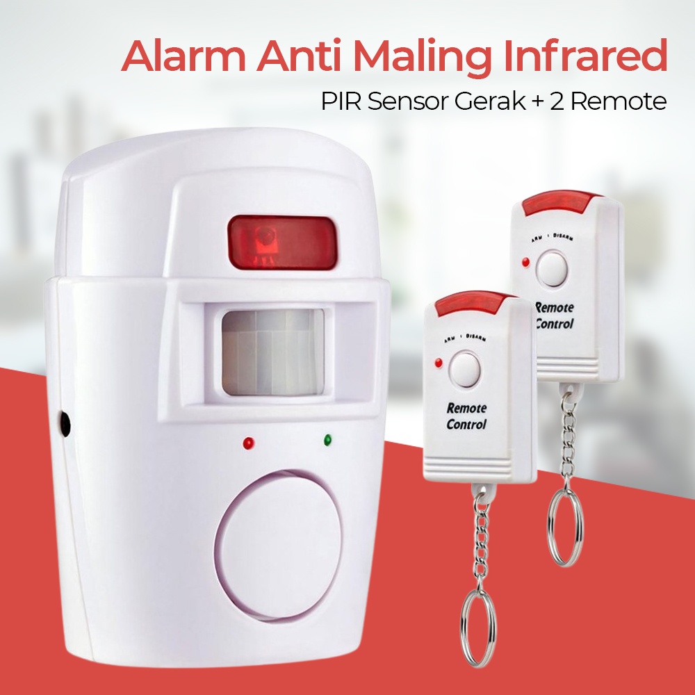 Alarm Anti Maling Infrared PIR Sensor Gerak 2 Remote - YL105