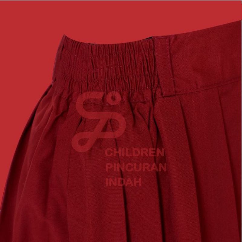 Rok Panjang Rempel Merah Merek CHILDREN Ukuran XL