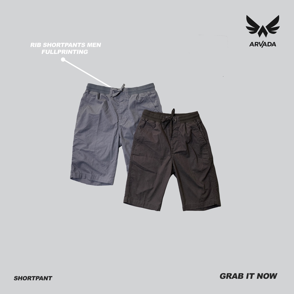 Arvada Short Pants Rib Motif Printing | Celana Pendek Rib