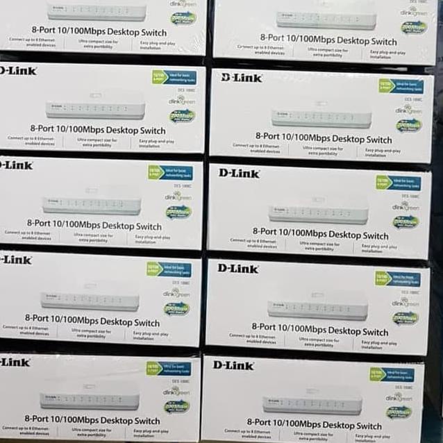 ◘ D-LINK DES-1008C Switch 8 port, Dlink 8 port desktop switch hub ✪