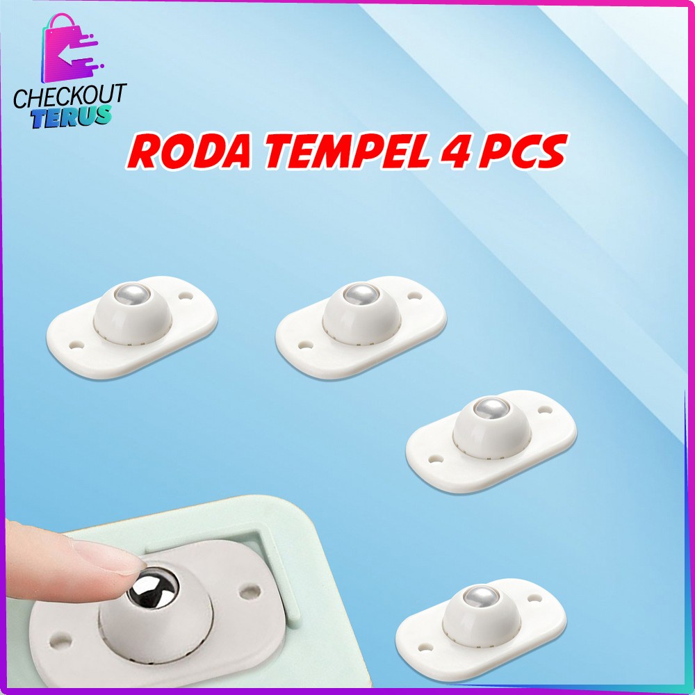 CT C240 Roda Kecil Tempel Tambahan 4IN1 Tambahan Aksesoris Roda Tempel Universal Roda Storage Box Furniture