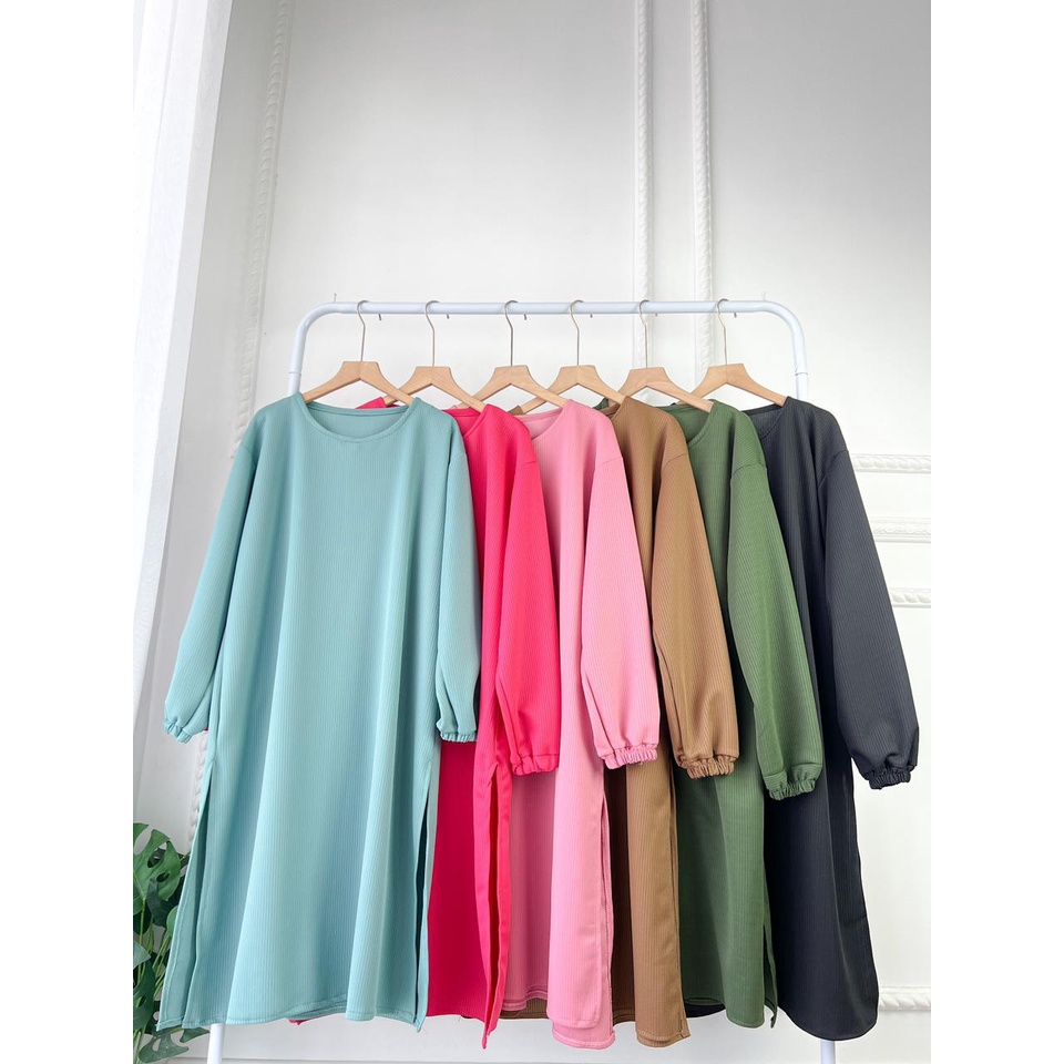 ZIDNE TUNIK KNIT WANITA MUSLIMAH BAHAN KNIT MANGO PREMIUM