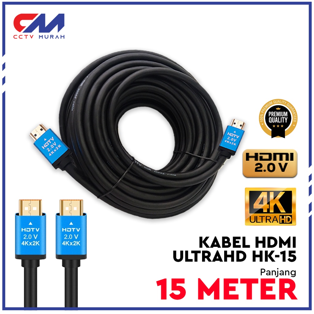 Kabel HDMI V.2.0 4K Gold Plated HD Cable HDMI 15 Meter