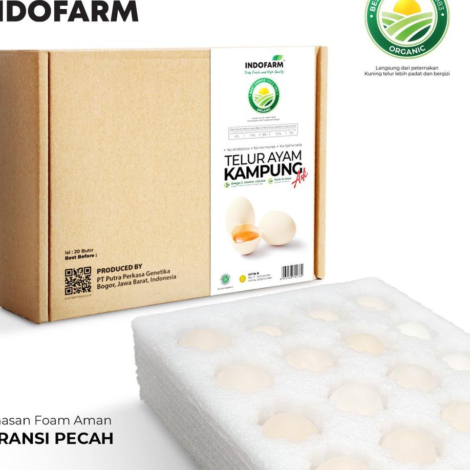 

Ready Stok Indofarm Telur Ayam Kampung Asli Omega Isi 20 Butir 