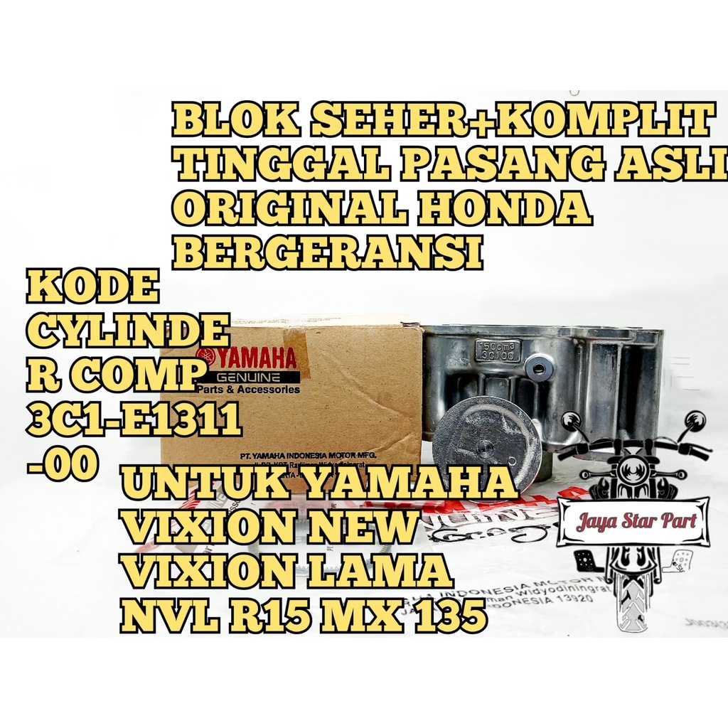 ORI CYLINDER BLOK SEHER PISTON KIT ALL NEW KODE(3C1-E1311-00) ASLI ORIGINAL YGP VIXION LED 150 VIXIO