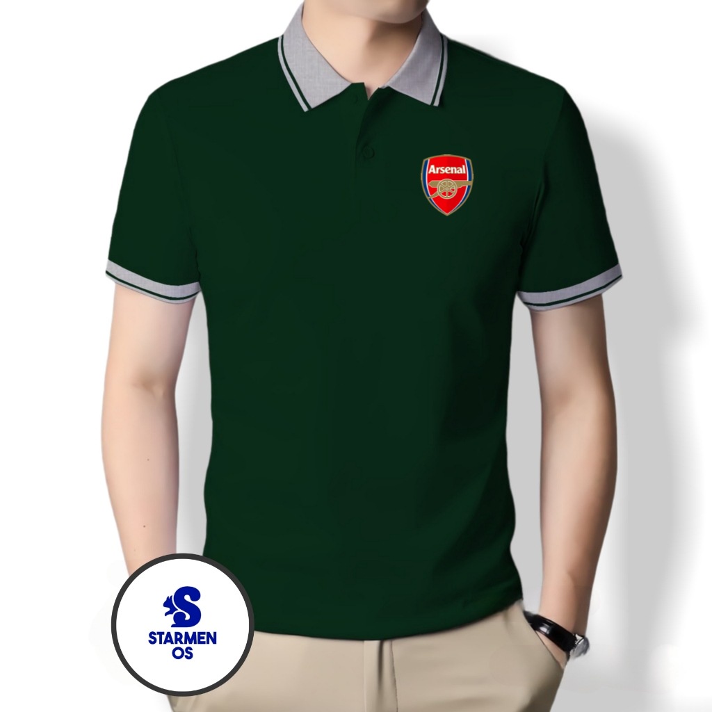 Kaos Wangki Polo Atasan Tshirt Pria Kerah Wangki Big List LOGO ARSENAL