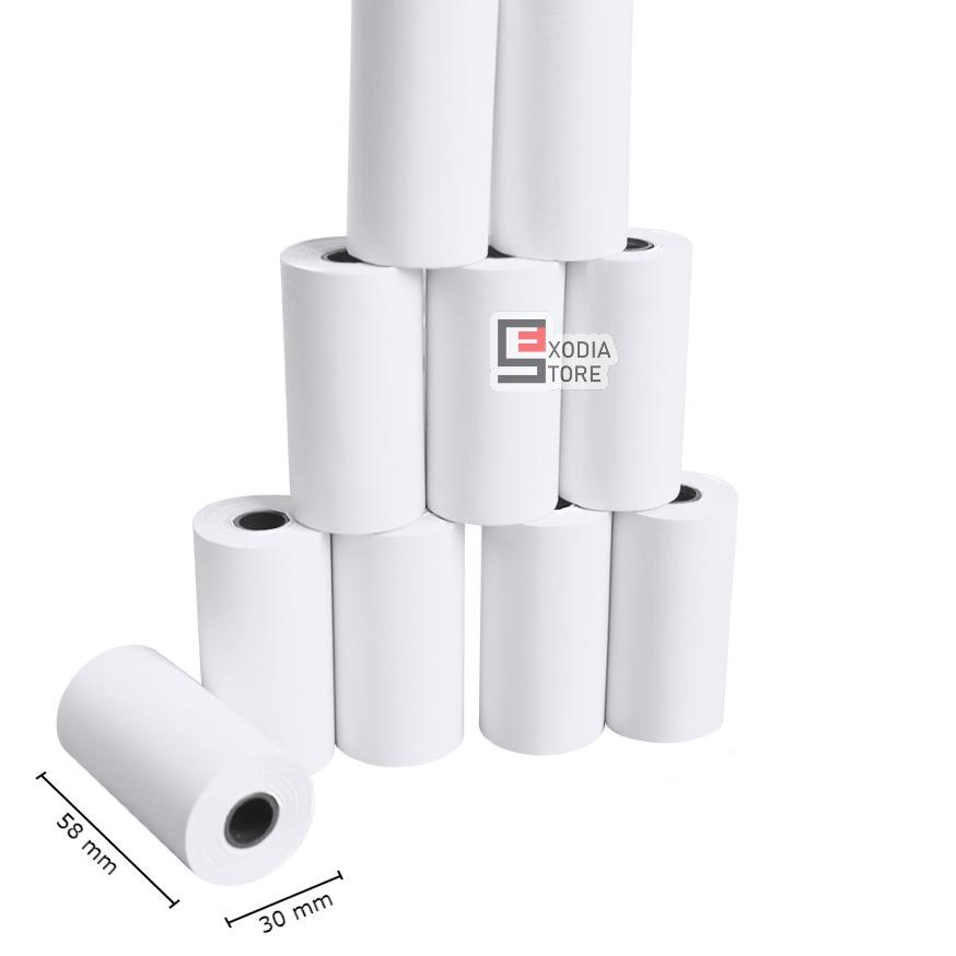 

BISA ✨COD✨ Kertas Thermal 58mm ukuran 58x30mm isi 10 Roll / Receipt Struk Thermal Paper 58 mm size 58x30mm 10 Roll buruan