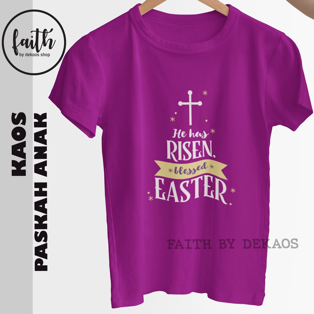 KAOS PASKAH ANAK / KAOS PASKAH / KAOS HAPPY EASTER / BAJU EASTER / KAOS ROHANI ANAK / KAOS ROHANI KR