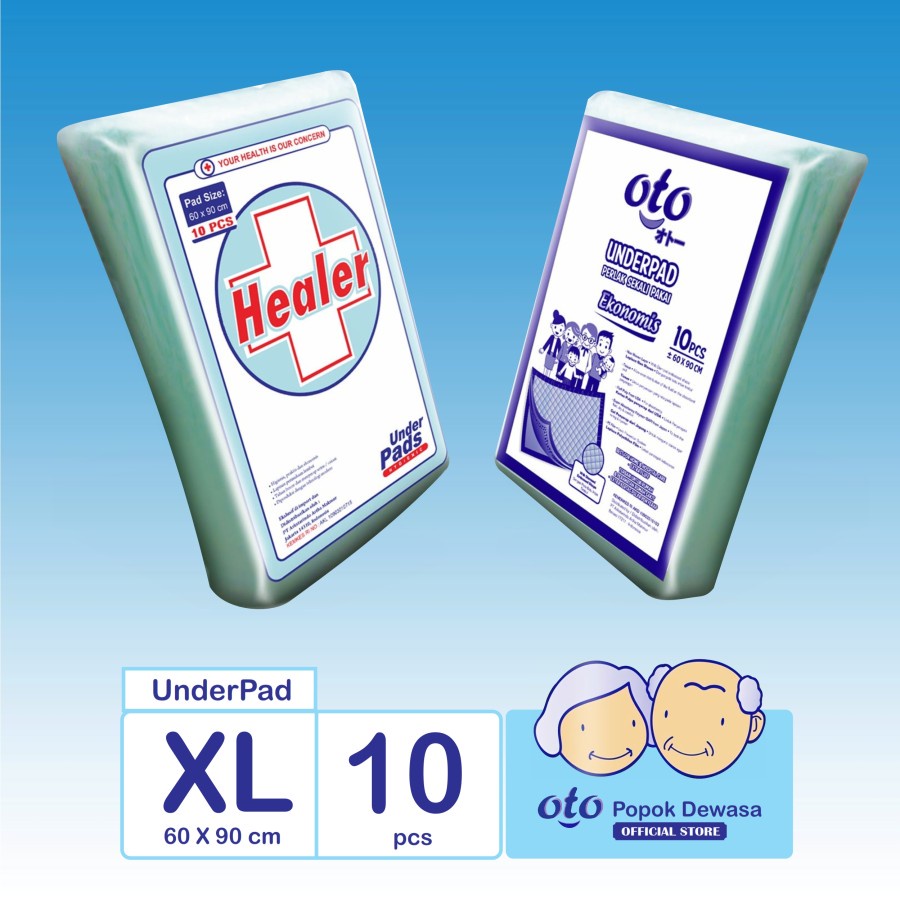 OTO / HEALER UNDERPAD PERLAK SEKALI PAKAI 60X90 ISI 10 PCS PER PACK