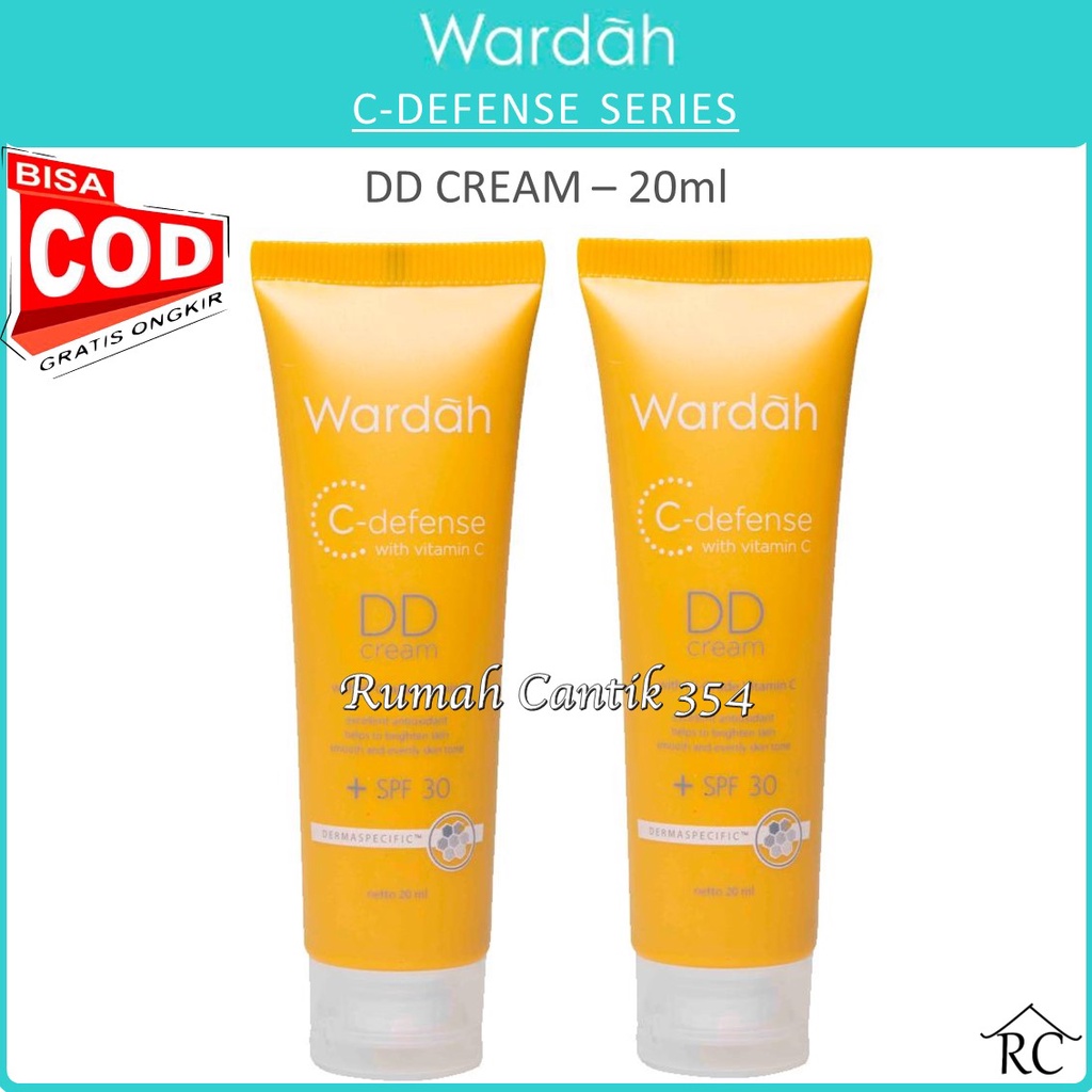 COD - Wardah C-Defense DD Cream 20 ml - Cerah dan Warna Kulit Merata dengan HiGrade Vitamin C dan SPF 30 - RUMAH CANTIK 354