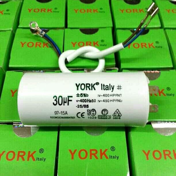 KAPASITOR/CAPASITOR POMPA AIR YORK 30UF-450V #ORIGINAL
