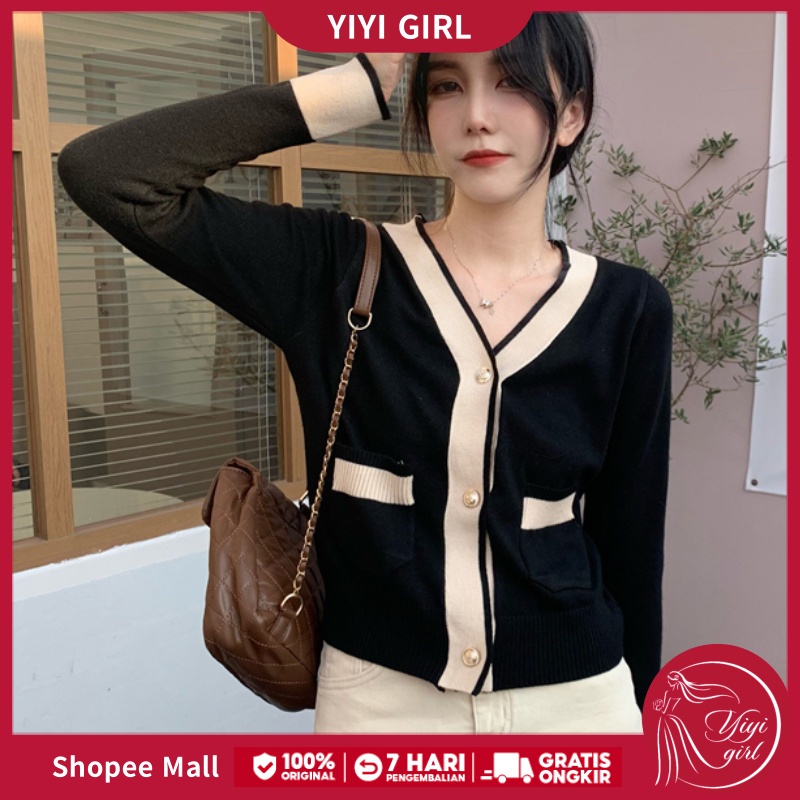 outer YIYI GIRL Atasan Rajut ​Lengan Panjang Wanita A8P7 termurah multifungsi ootd cardingan korean 