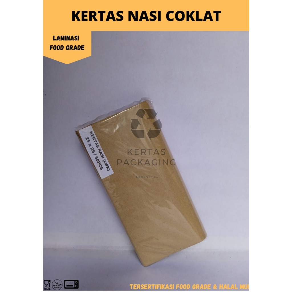 

KERTAS NASI COKLAT 85gsm UKURAN 25 x 25 / KERTAS NASI MINYAK / ISI 50