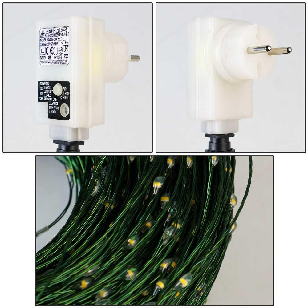 Lampu Hias String Lights Waterproof with Remote 8 Modes Warm White - PD3 - Green