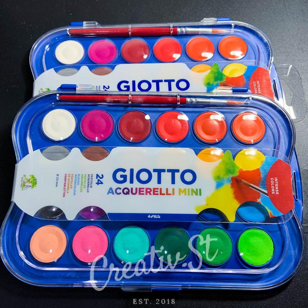

GIOTTO ACQUERELLI MINI 24 WARNA CAT AIR 23 MM PADAT GIOTTO WATERCOLOR SOLID WATER COLOR