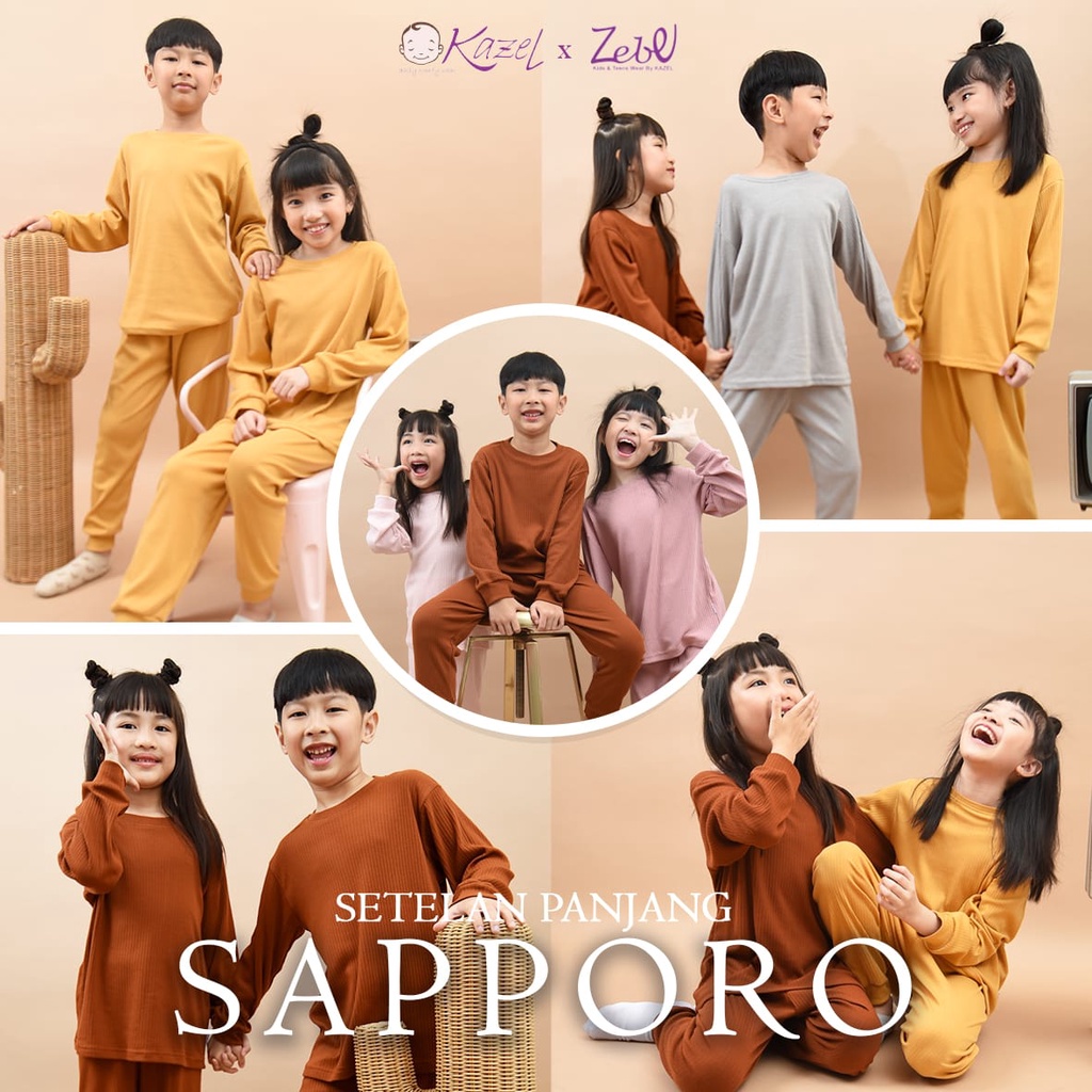 Kazel x Zebe Sapporo Edition Setelan Panjang Celana Panjang Anak (1 Tahun - 9 Tahun)