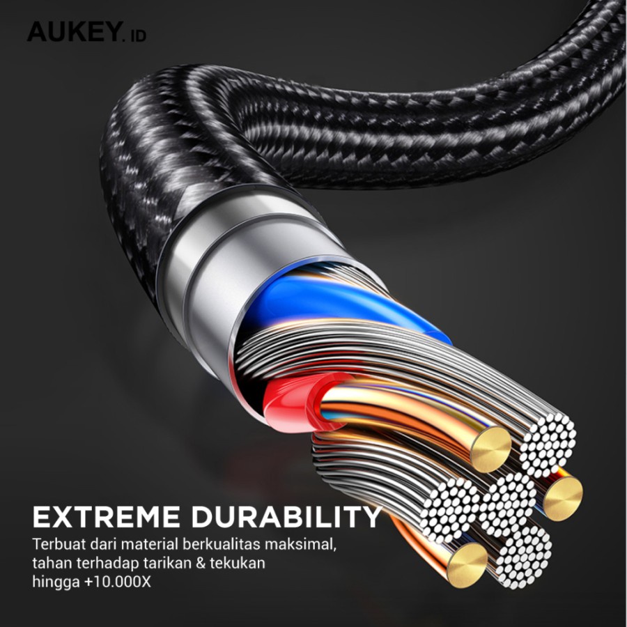 Kabel Charger iPhone Aukey CB-NCL1 USB-C to Lightning MFi 1m - 501676