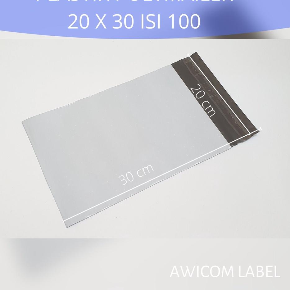 

✨SHOPEE MALL✨ 20x30 POLYMAILER PUTIH Plastik Packing ukuran 20 x 30 cm isi 100 !!
