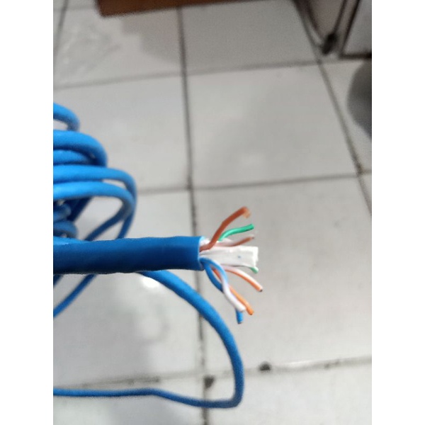 Kabel LAN CAT6U 8pin/UTP cable/TX6 CM minimal 15meter/qualitas bagus+connector LAN