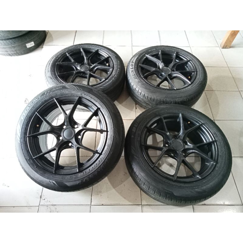 pelek mobil Racing SSW R16+ban 195 65 R16 dunlop lebar 7 pcd 5x114