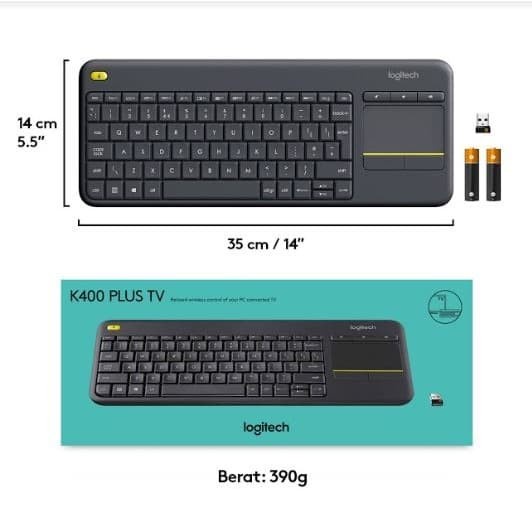 Logitech Wireless Touch Keyboard K400 Plus