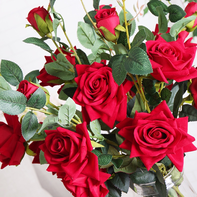 [1 Pcs] Bunga Mawar Latex Premium / Bunga Mawar Artificial / Bunga Mawar Palsu Plastik / Bunga Mawar