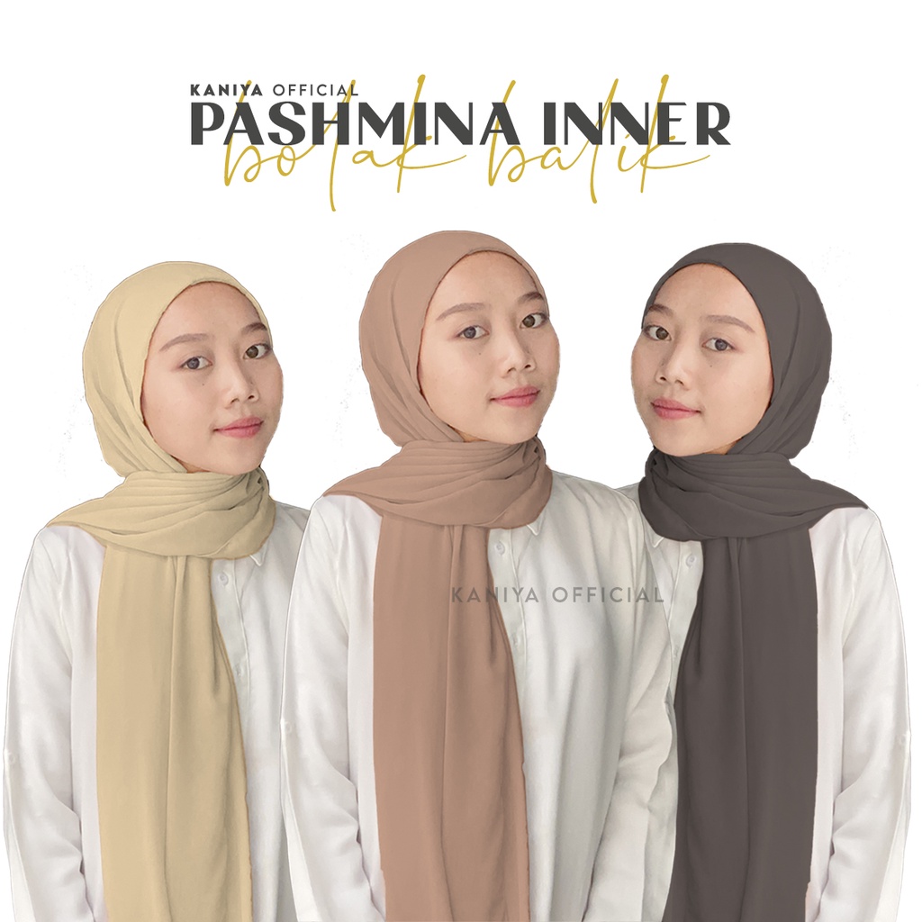 PASHMINA INNER 2IN1 BISA BOLAK BALIK / PASMINA INNER /  PASHMINA INSTAN / PASHMINA CERUTY BABY DOLL / JILBAB INSTAN