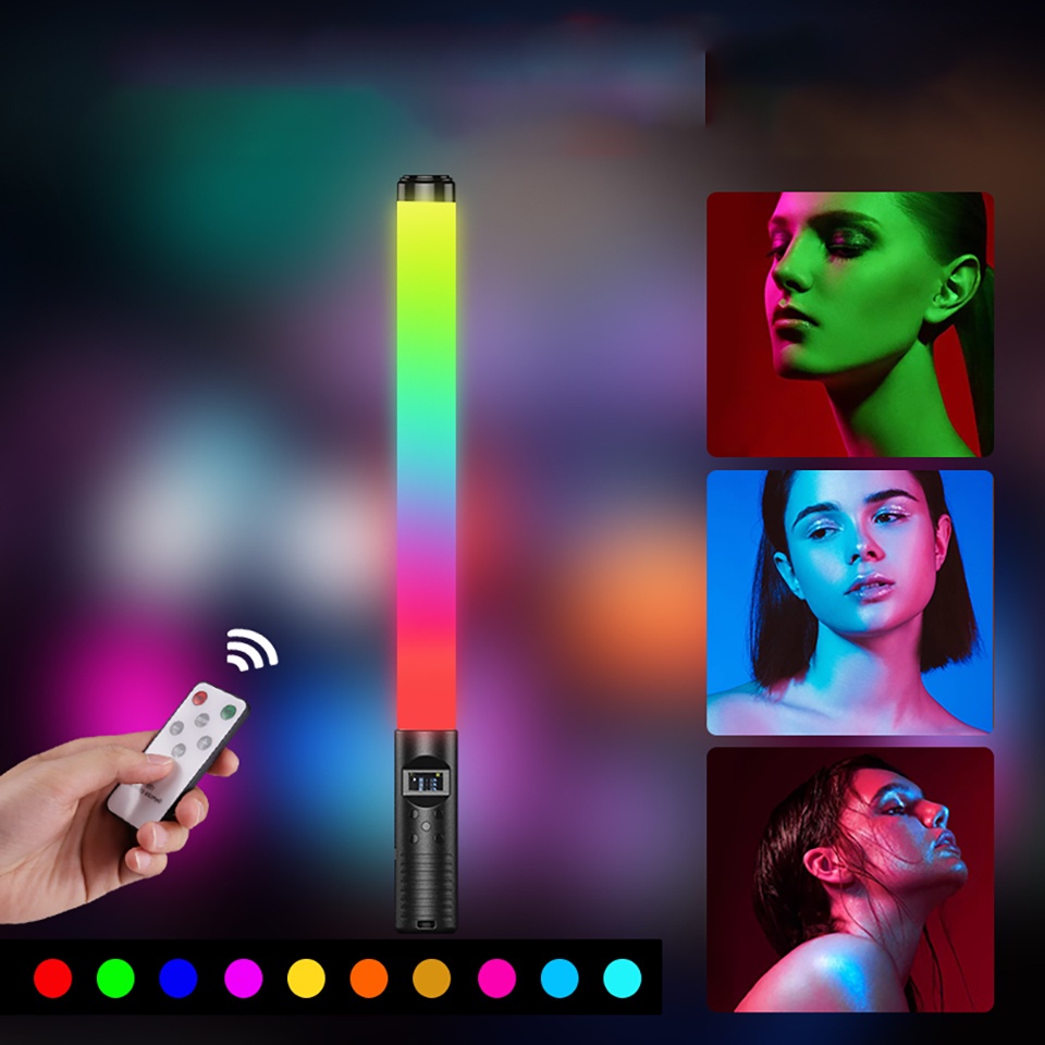 RGB  Handheld Colorful LED Stick Fill Light Handheld LED Flash Light Stick Photographic Lighting  with Remote Control 2000 Lumens