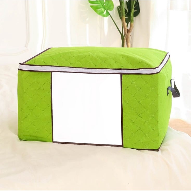[TOYOU SHOP T05] BAMBOO STORAGE BOX | ORGANIZER BAG | TEMPAT PENYIMPANAN PAKAIAN DAN SELIMUT | TAS PENYIMPANAN | MENDATAR