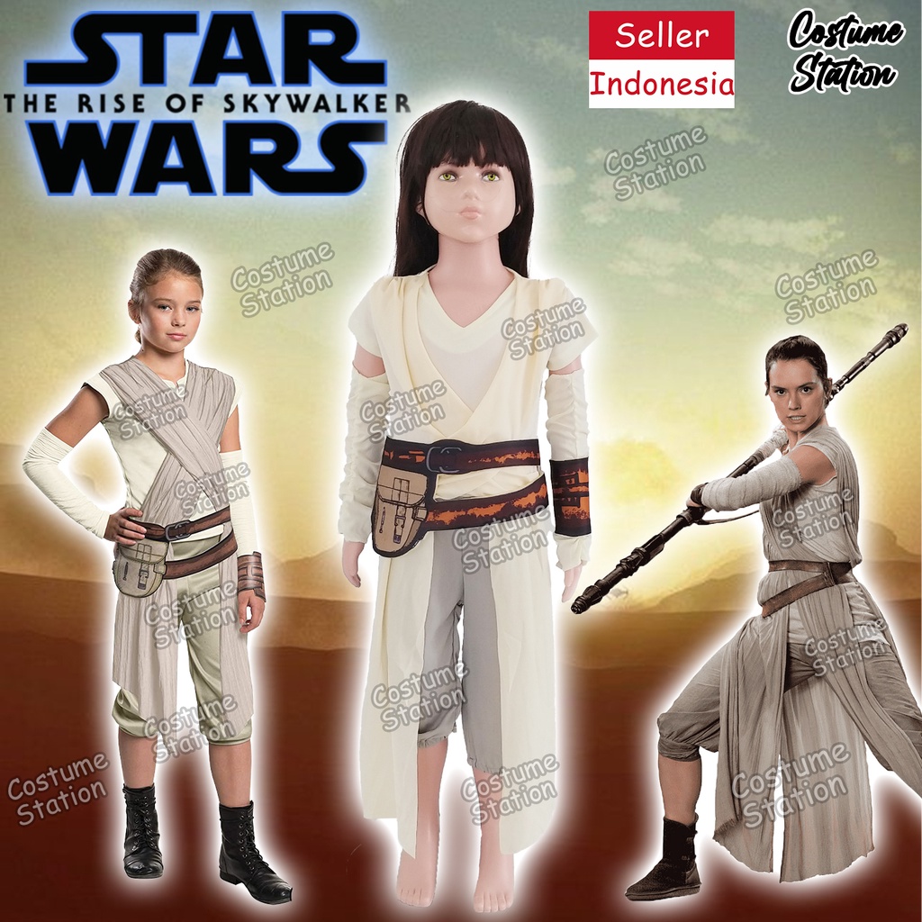 Kostum Star Wars Rey Skywalker White / Costume The Last Jedi anak cewe