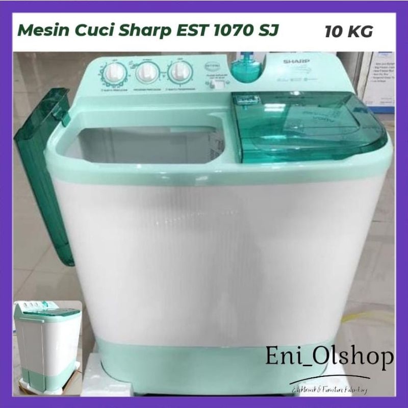 MESIN CUCI SHARP 2 TABUNG EST 1070 SJ, 10 KG, EST-1070SJ, EST1070SJ, 10KG TERMURAH PALEMBANG