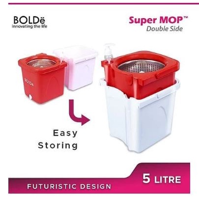 Super Mop Alat Pel Set Dengan Ember Dan Pengering Mudah