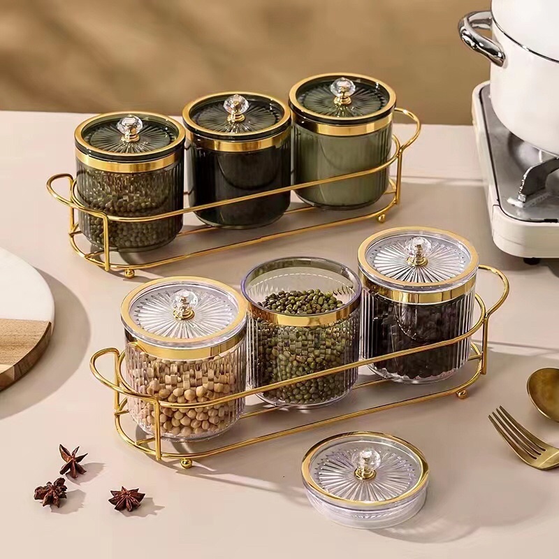 Tempat Bumbu Dapur Set isi 3 / Kotak Bumbu Dapur Mewah / toples bumbu aesthetic mewah