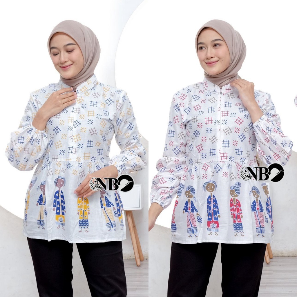 Baju Batik Wanita Modern Atasan Blouse Batik Kerja Wanita Kantor