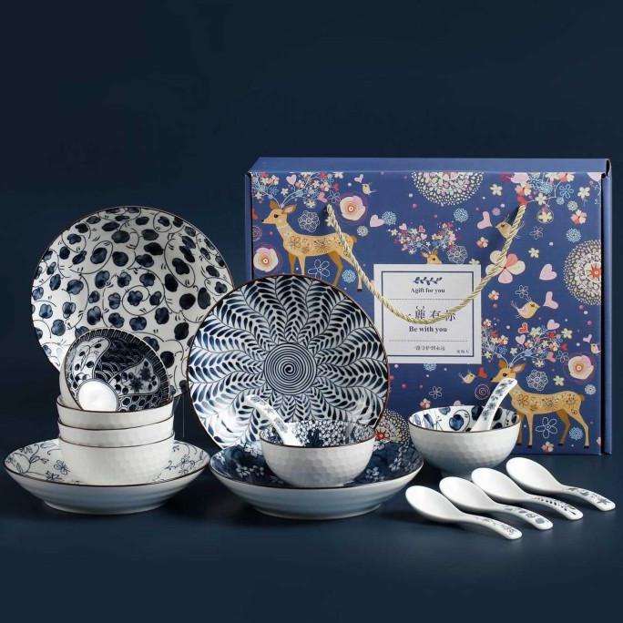Set Piring Mangkok Makan Keramik Jepang Gift Set 16 pcs hampers cantik