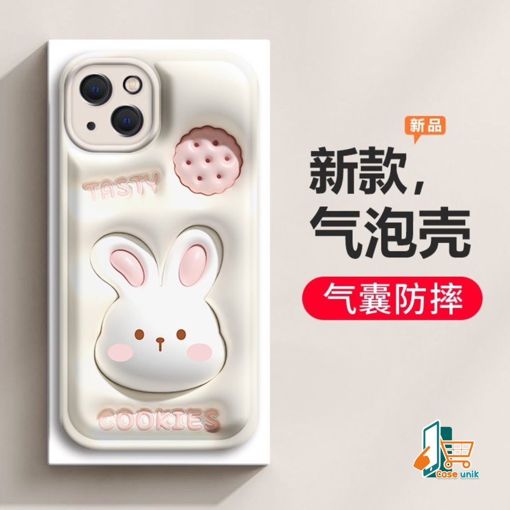 SS149 SOFTCASE MOTIF AKSEN 3D COOKIES RABBIT FOR OPPO A71 A74 A95 A76 A36 A96 A83 F1S A59 F5 YOUTH F7 RENO 8T 4G 4 4F F17 PRO 5 6 7 8 7Z A96 CS5438
