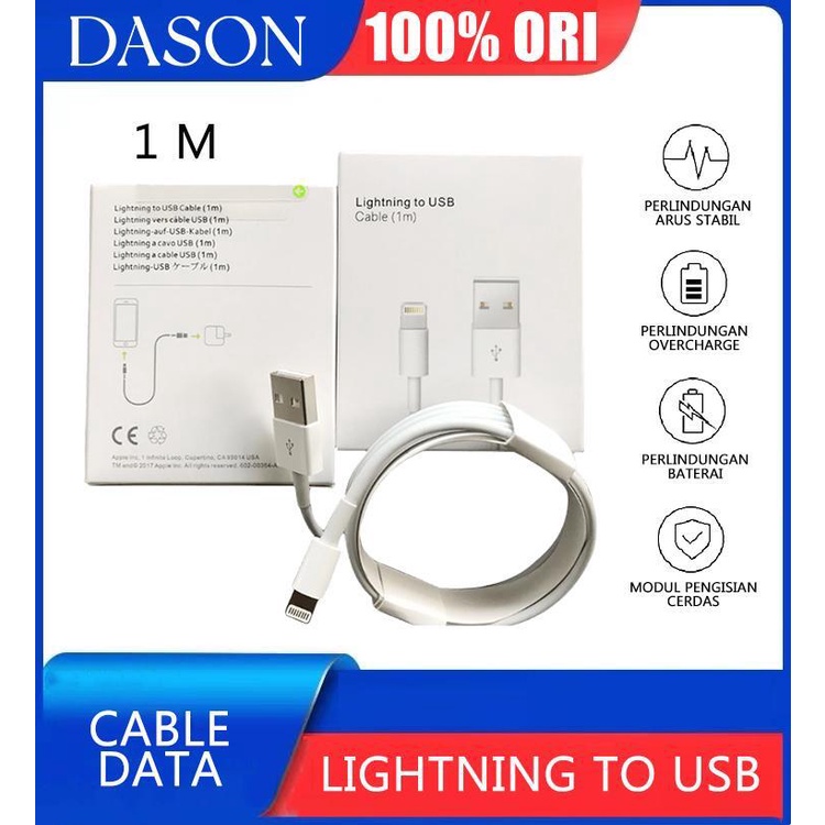 Cable Kabel Data Lightning Charging Cable Kabel Charge Kabel Lightning USB Cable Kabel Data USB Cable untuk Data Cable Lightning To USB 1M for  5 6 7 8 XS XR 11 12 Pro Max