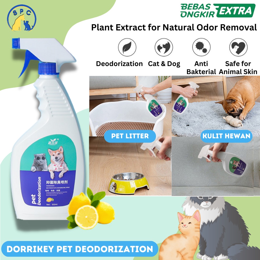 Penghilang Bau Kandang Pet Litter Pet Deodoran Hewan  500 ml Desinfektan Kandang aroma Lemon