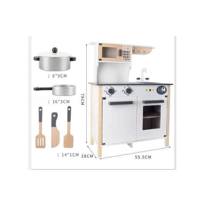 Wooden Kitchen Set European - Mainan Dapur Dapuran Kayu Masak Masakan Storernagia