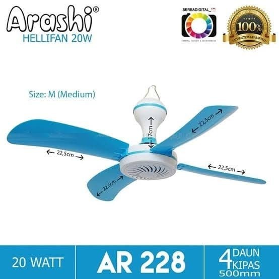 KIPAS ANGIN GANTUNG ARASHI 20 WATT HELIFAN TIPE-20 KIPAS ANGIN PLAFON 20watt