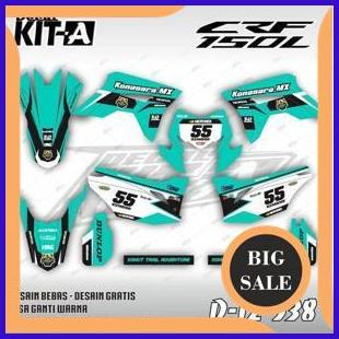 Decal CRF 150 L WARNA HIJAU TOSCA PUTIH LIS HITAM D-I2-538 1M4R23 perkakas