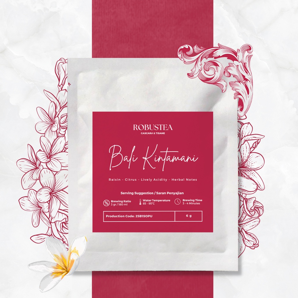 

Bali Kintamani Loose Cascara Tea | Teh Kulit Kopi Arabika Organik | Coffee Cherry Tea Robustea Single Origin (6g)