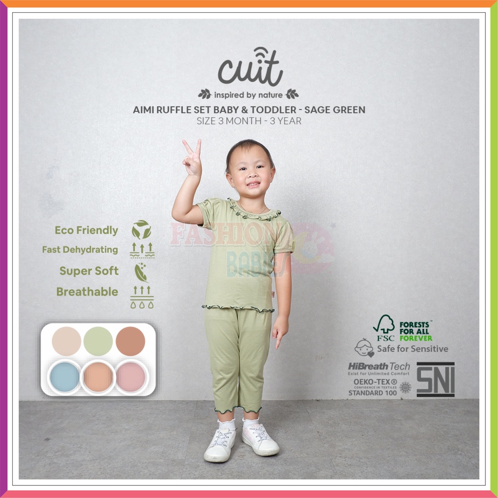 CUIT - AIMI RUFFLE SET | SETELAN RUFFLE ANAK PEREMPUAN EARTH COLOUR ❤ Fashionbabies ❤