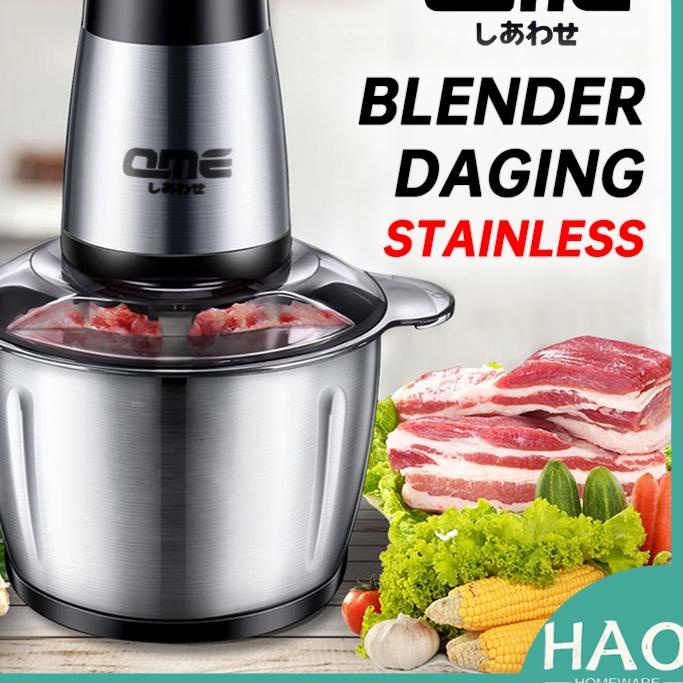 ۞ BLENDER DAGING STAINLESS / FOOD CHOPPER BLENDER MULTIFUNGSI / PENGGILING DAGING 2LITER QME ☈